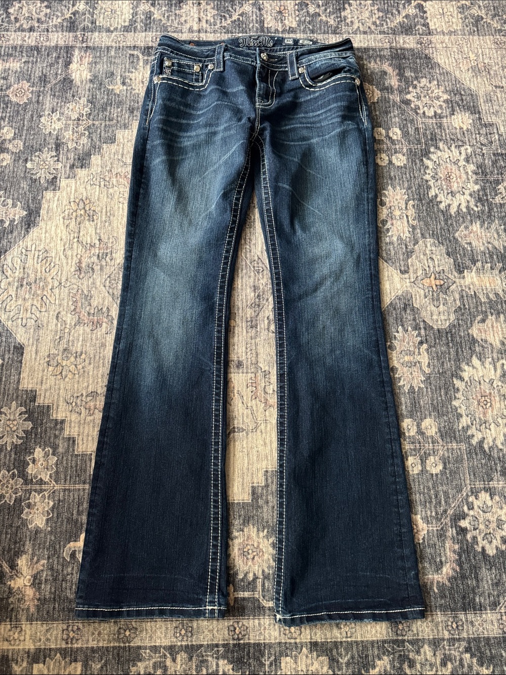 Miss Me Dark Indigo Flare Jeans - Wide Leg